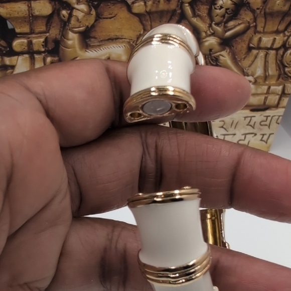 J. Crew Gold and Cream White Bamboo Bracelet with Elegant Design - Picture 5 of 7